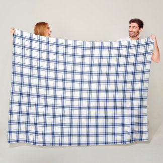 Cobertor De Velo Xadrez náutico azul e branco