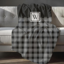 Xadrez Preto E Branco Elegante Monograma