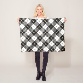 Cobertor De Velo Xadrez Preto e Branco Lumberjack