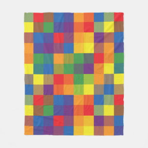 Cobertor De Velo Xadrez Rainbow Buffalo Check Pride