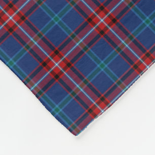Cobertor De Velo Xadrez Real Azul e Vermelho Glenn Tartan