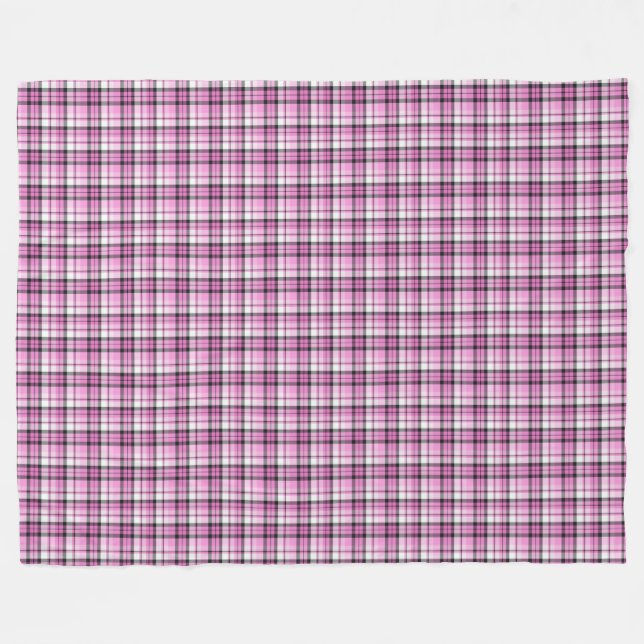 Cobertor De Velo Xadrez rosa e preta (Frente (Horizontal))