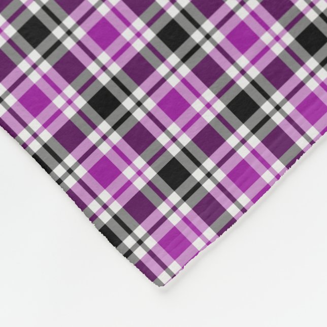 Cobertor De Velo Xadrez roxa, preta e branca (Quina)