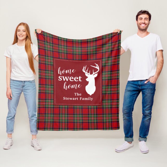 Cobertor De Velo Xadrez russa Red Check Stewart Tartan (In Situ)