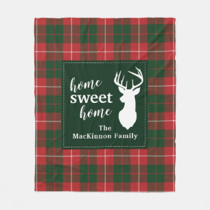 Cobertor De Velo Xadrez Sweet Home Deer Personalizado Tartan
