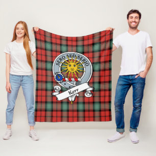 Cobertor De Velo Xadrez Tartan Crachá Clã Antigo Kerr
