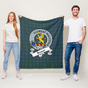 Cobertor De Velo Xadrez Tartan do Crachá Broun Clan