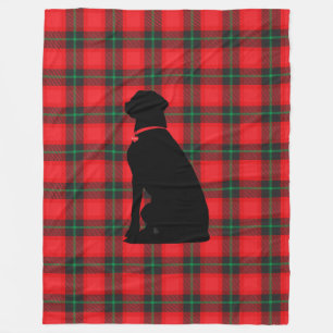 Cobertor De Velo Xadrez Tartan Red Black Patterno Cão Amor Comfy