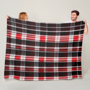 Cobertor De Velo Xadrez Trendy Abstrato Red Black Collection