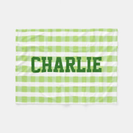 Cobertor De Velo Xadrez verde e branca