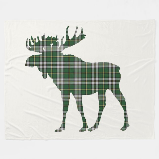 Cobertor De Velo Xadrez verde Moose Costeira de Cape Breton Tartan (Frente (Horizontal))