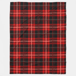 Cobertor De Velo Xadrez Vermelha e Preta