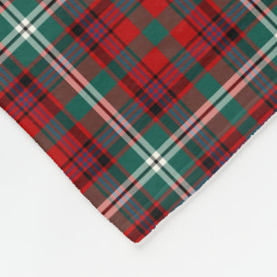 Cobertor De Velo Xadrez Vermelha e Verde Brilhante Maguire Tartan