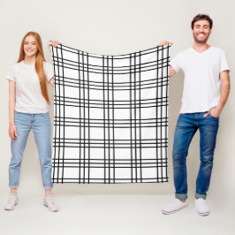 Cobertor De Velo Xadrez Vintage Tartan Preto e Branco