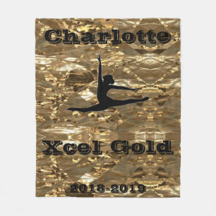 Cobertor De Velo Xcel Dourado Ginástica Personalizada Fleece Blank
