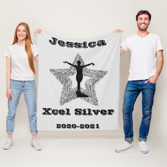 Cobertor De Velo Xcel Silver Gymnastics Star Fleece Blanket (In Situ)