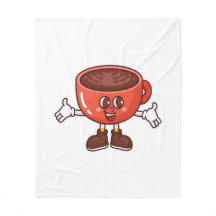Xícara De Café De Desenho Animado Divertida e Engr