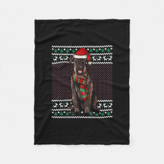 Cobertor De Velo Xmas Giant Schnauzer Cachorro Santa Chapéu Feio Na