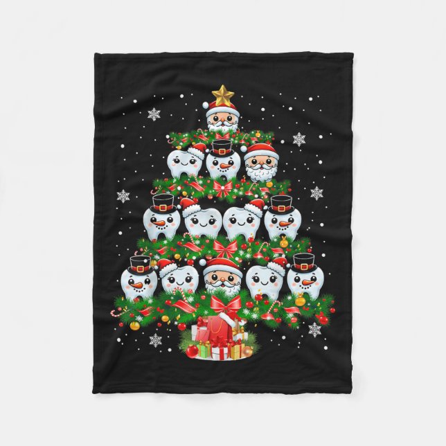 Cobertor De Velo Xmas Luzes Dentes Dentistas Dentistas Dentes Dente (Frente)