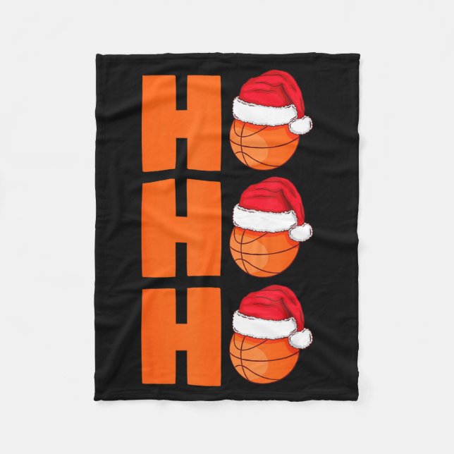 Cobertor De Velo Xmas Santa Claus Basketball Christmas  (Frente)