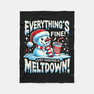 Cobertor De Velo Xmas Winter All's Fine Apenas tendo um Meltdo