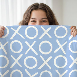 Cobertor De Velo XOXO Hugs & Kisses Blue Stylish Modern Pattern