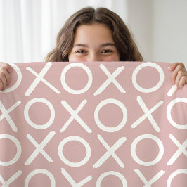Cobertor De Velo XOXO Hugs & Kisses Dusty Pink Modern Pattern