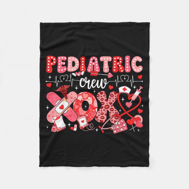 Cobertor De Velo Xoxo Nurse Pediatric Crew Nurse Valentine Leopard  (Frente)