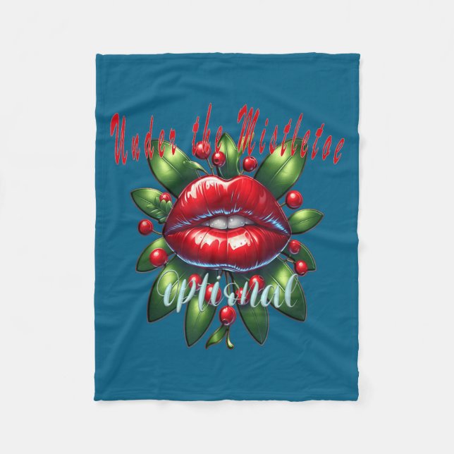 Cobertor De Velo Y Christmas Mistletoe Lips - Naughty Holiday Tee W (Frente)