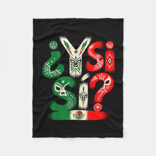 Cobertor De Velo ¿y si sí_ bandeira mexicana frase em espanhol retr