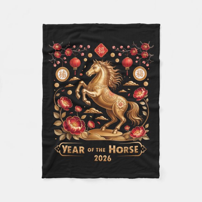 Cobertor De Velo Year Of The Horse Happy New Year 2026  (Frente)