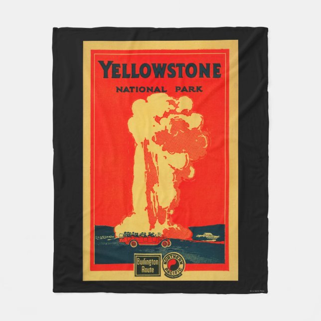 Cobertor De Velo Yellowstone, poster fiel velho da propaganda (Frente)