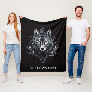 Cobertor De Velo Yellowstone Wolf Fleece Blanket