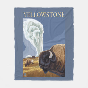 Cobertor De Velo YellowstoneBison com fiel velho