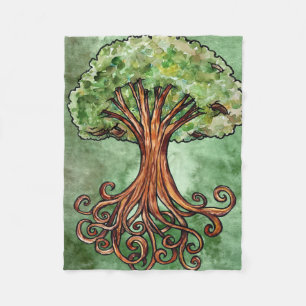 Cobertor De Velo Yggdrasil Árvore Norse Mythology Watercolor