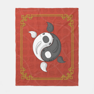 Cobertor De Velo Yin e Yang, o Blanket de Koi Fleece