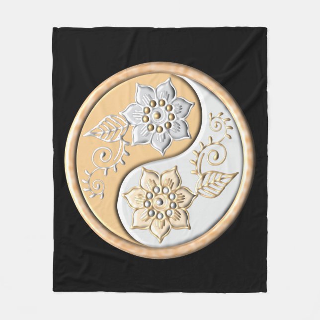 Cobertor De Velo Yin Yang de Ouro e Prata (Frente)