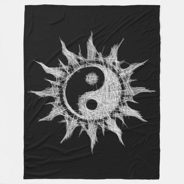 Cobertor De Velo Yin-yang - Sol místico - Dualidades de Mandala. (Frente)