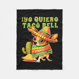 Cobertor De Velo Yo Quiero Taco Chihuahua Dog Vintage Funny Bell