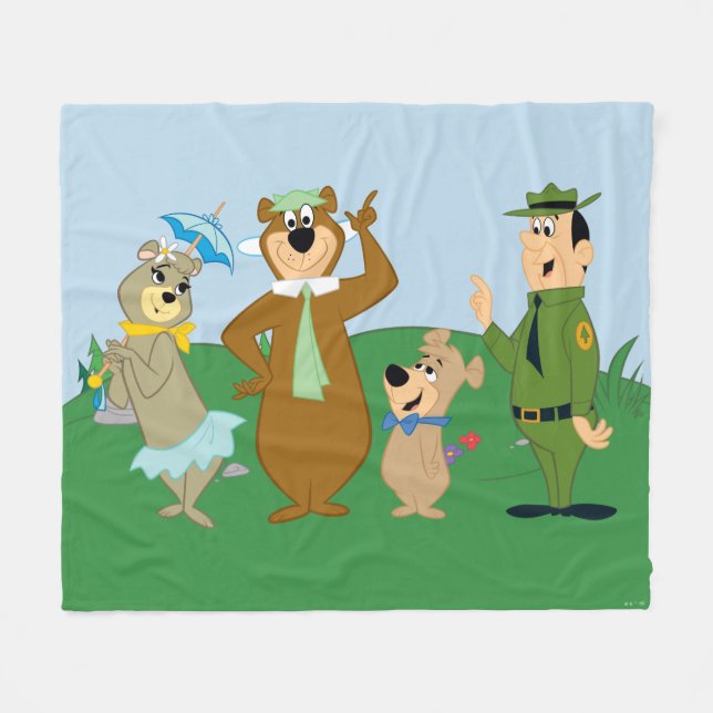Cobertor De Velo Yogi Bear e Friends Classic Pose (Frente (Horizontal))