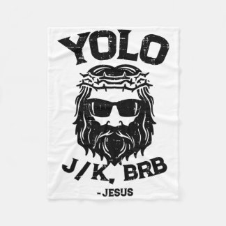 Cobertor De Velo Yolo Jk Brb Jesus Engraçado Dia de Páscoa Ressurre