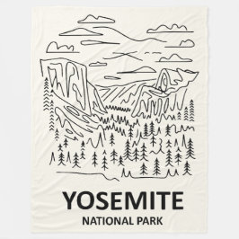 Cobertor De Velo Yosemite National Park Line Art