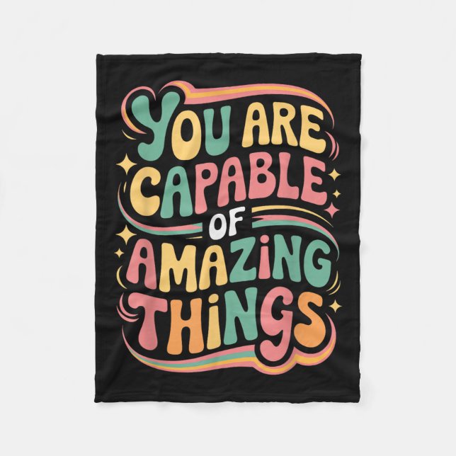 Cobertor De Velo You Are Capable Of Amazing Things  (Frente)