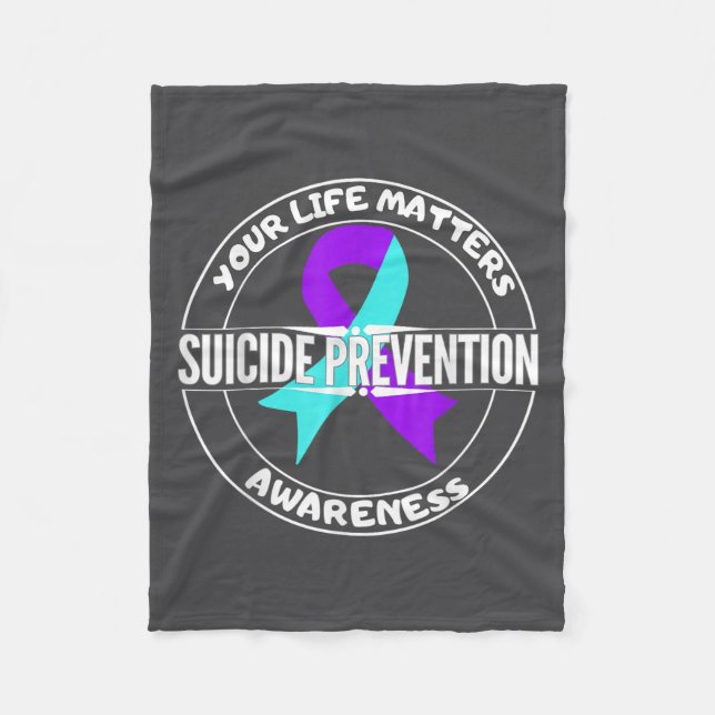 Cobertor De Velo You Life S Suicide Prevention Awareness Teal Purpl (Frente)