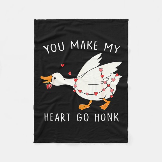 Cobertor De Velo You Make My Heart Go Honk Goose Valentine's Day  (Frente)