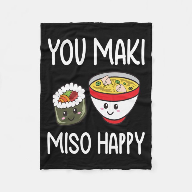 Cobertor De Velo You Maki Miso Happy Sushi Lover Gifts Valentine (Frente)