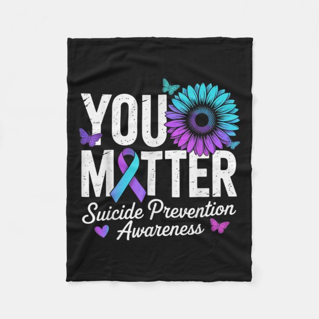 Cobertor De Velo You Suicide Prevention Awareness Teal &amp; Purple (Frente)