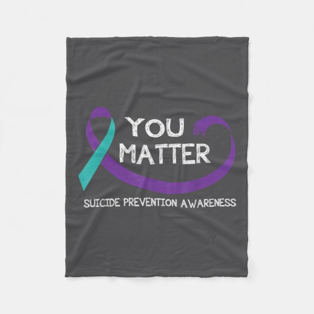 Cobertor De Velo You Suicide Prevention Awareness Teal Purple Hand  (Frente)