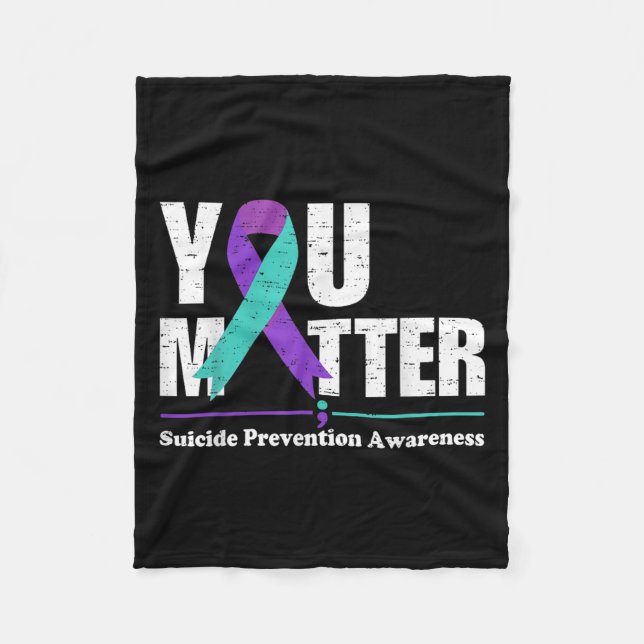 Cobertor De Velo You Suicide Prevention Awareness Teal Purple Ribbo (Frente)