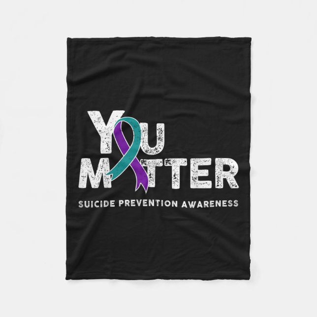 Cobertor De Velo You Suicide Prevention Month Gift Teal Purple Ribb (Frente)